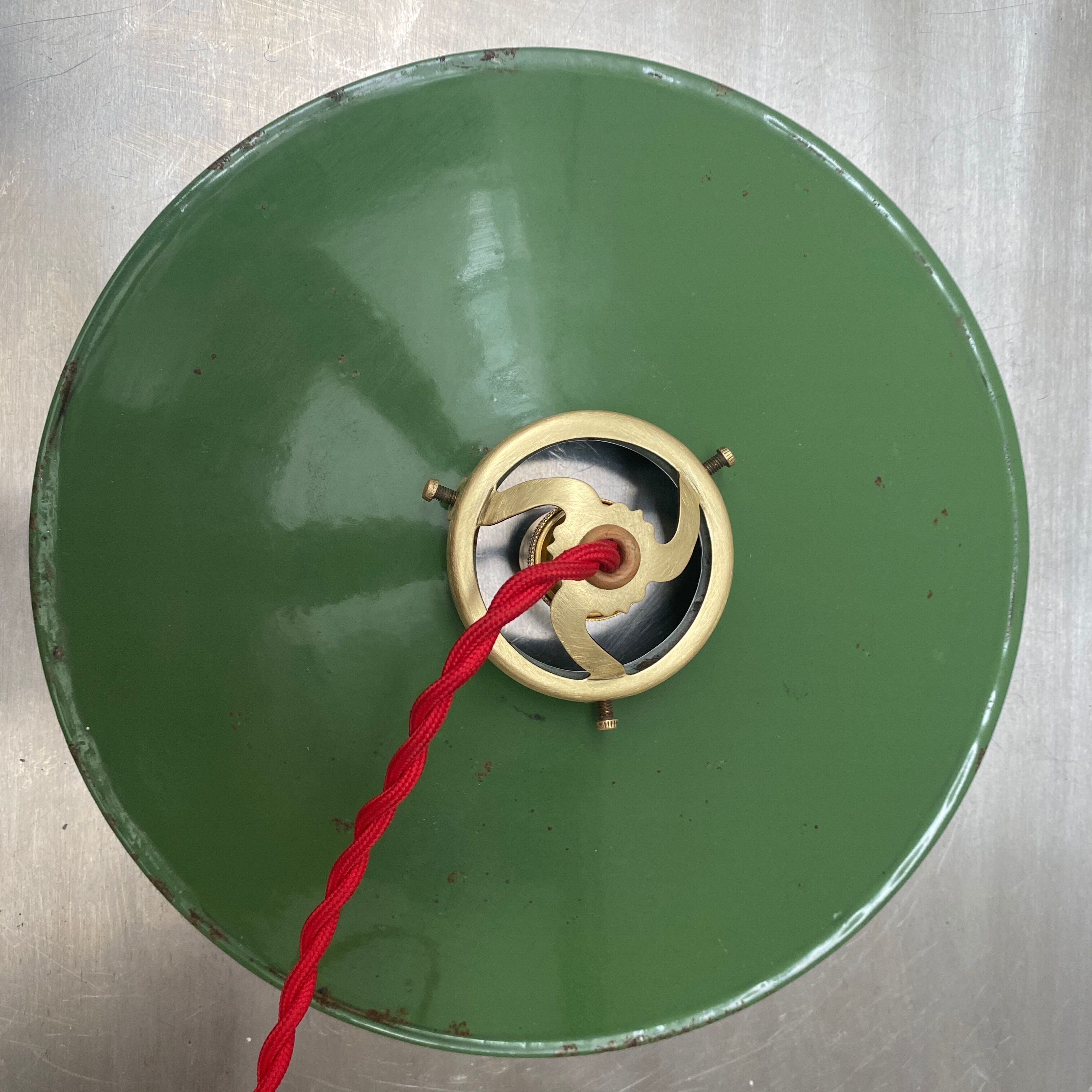 Lot 3 industrial suspensions emaillees flat 25 cm