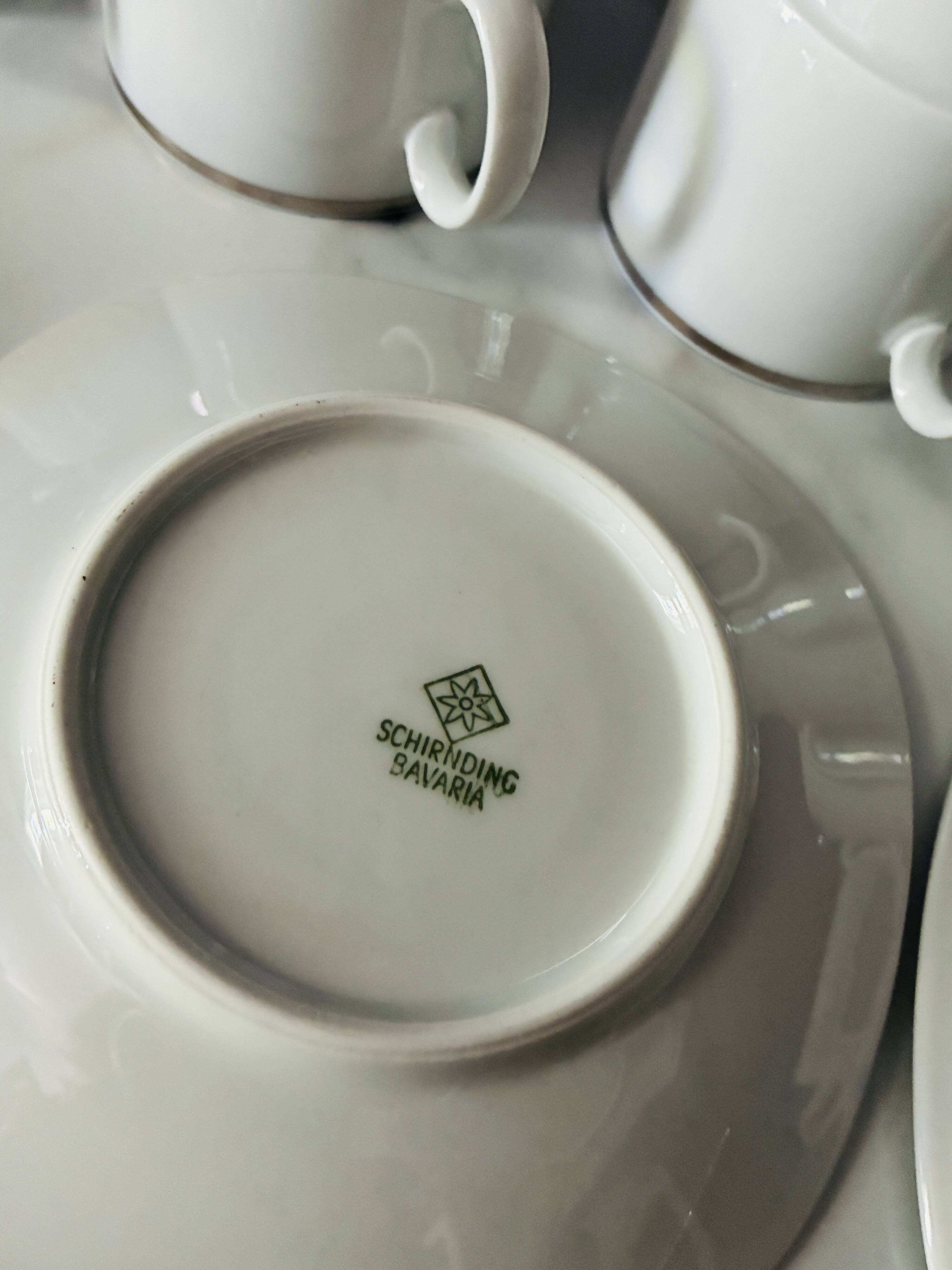 Coffee service cups and saucers porcelain Schirnding Bavaria