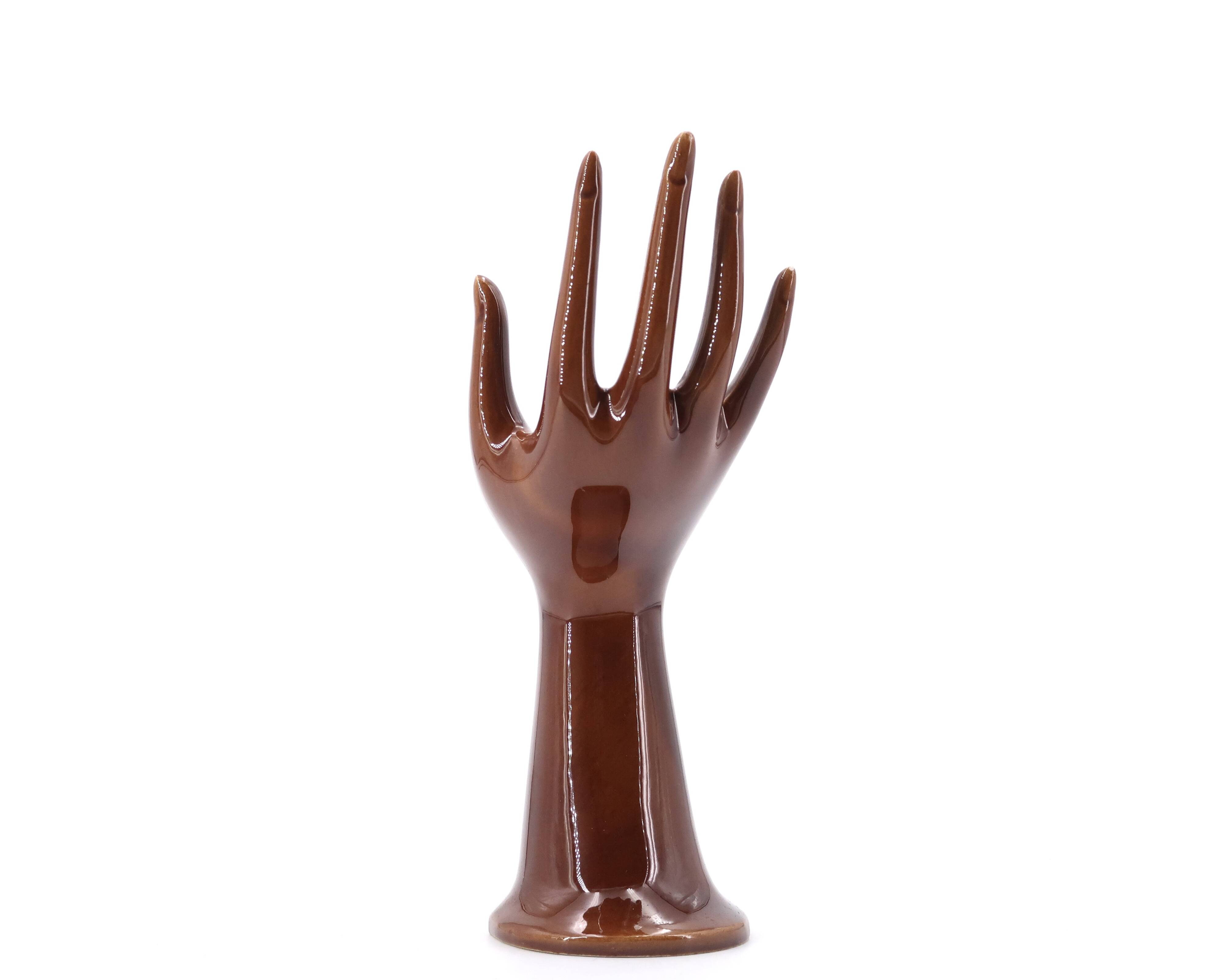 Handmade ring sizer or vase in brown ceramic, Vallauris