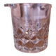 Beautiful cut glass ice bucket of vintage French quality with fixed handles 4502.