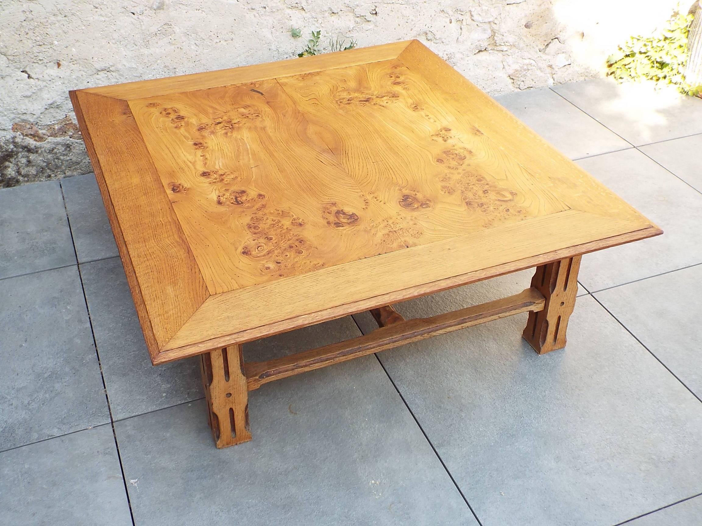 Square wooden coffee table