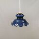 Hanging lamp in double layer opal glass, blue on the outside and white on the inside.