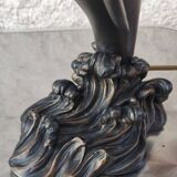 Dolphin night light globe orange glass paste