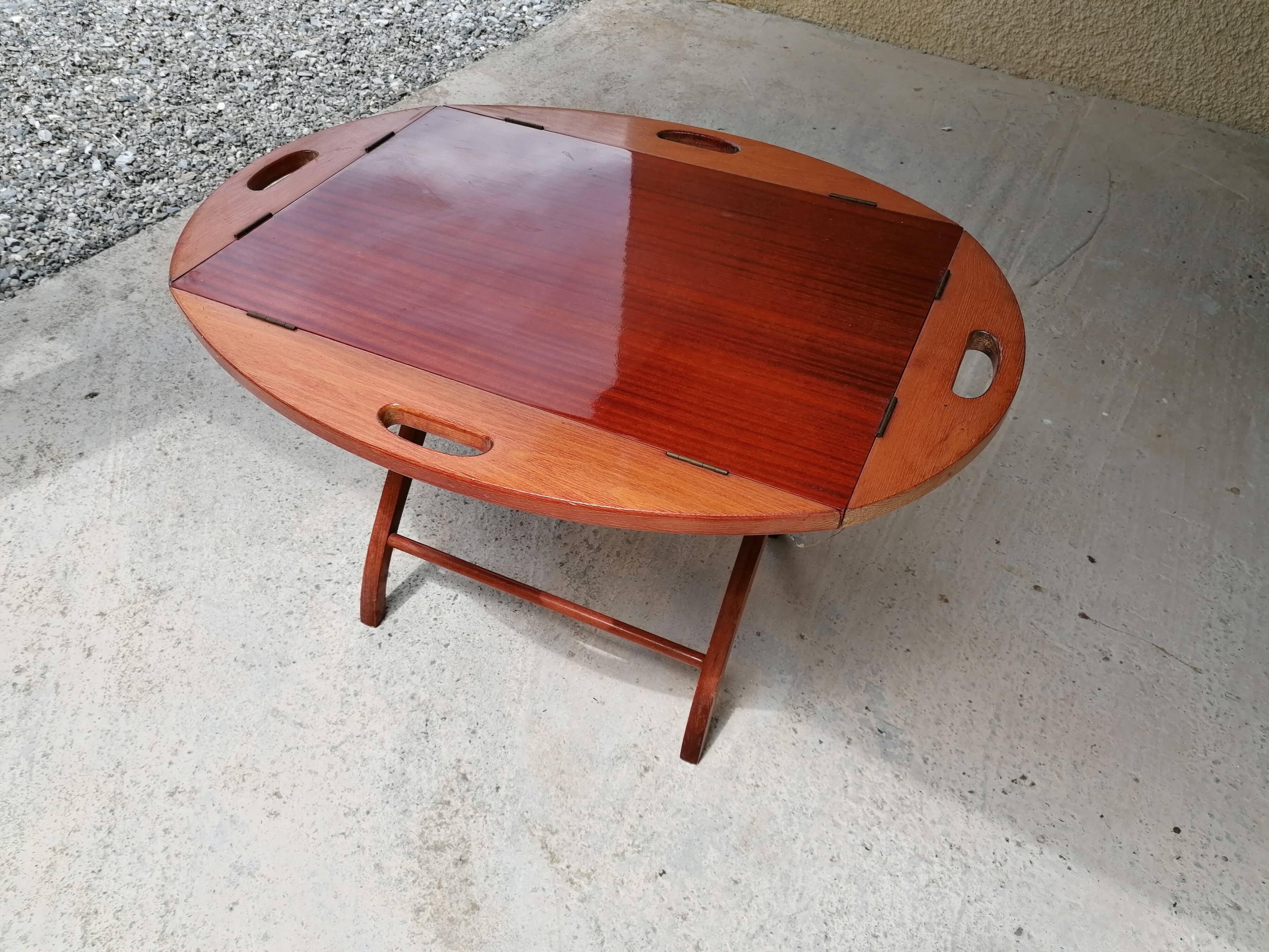Boat Folding Mahogany Coffee Table