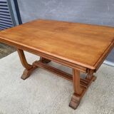 Art Deco extendable desk table 1930 braced base