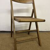 Vintage wooden and cane folding chair