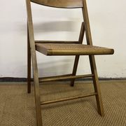 Vintage wooden and cane folding chair