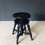 Early 20th Century Black Stained Piano Stool, 1890s