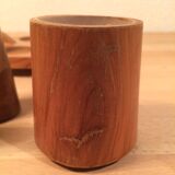 Servant salt pepper and mustard in olive wood, salt shaker