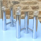 Chromed metal wall lights from Sciolari House in the 60s