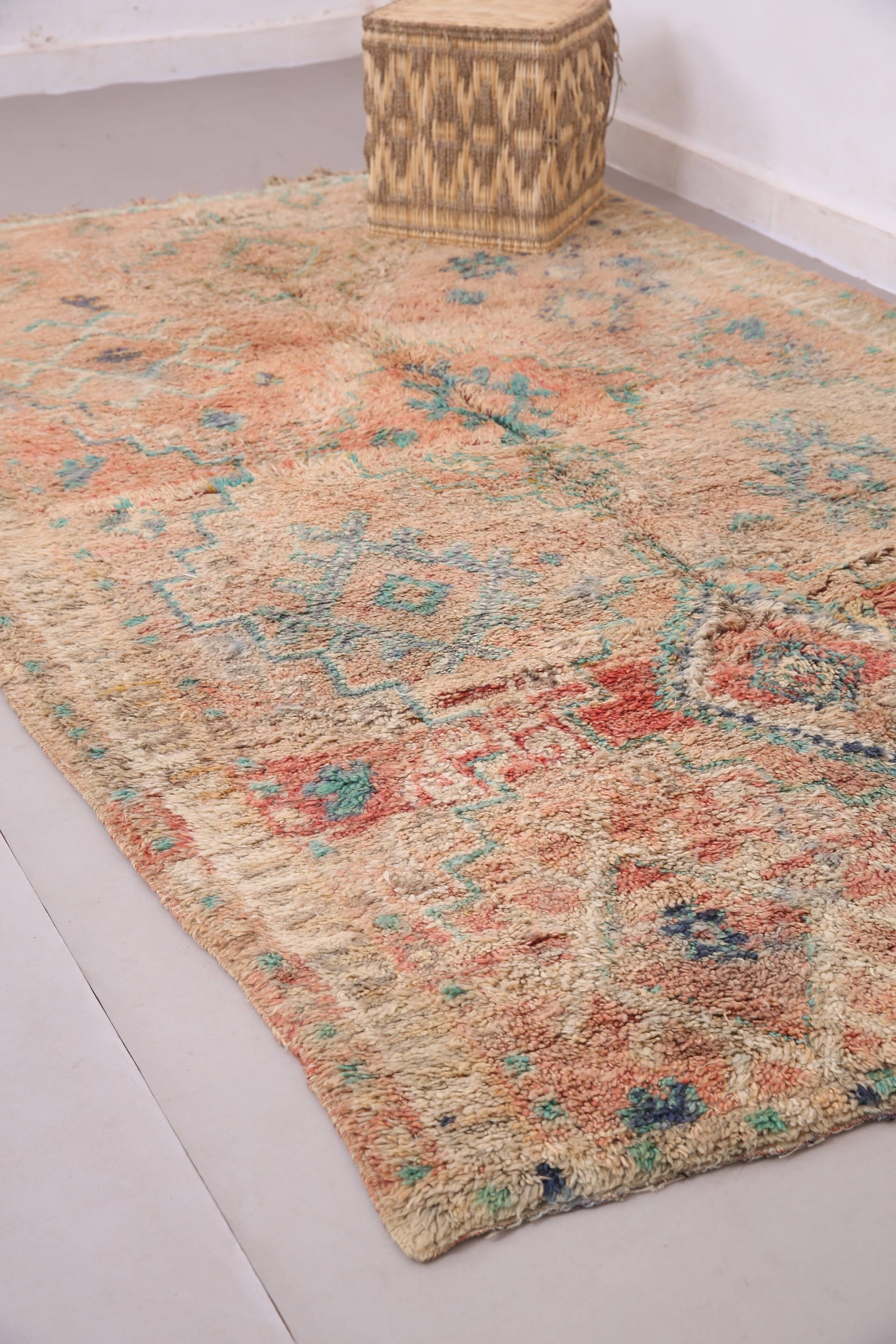 Peach Vintage Moroccan Rug 178 x 271 cm - Berber Wool Rug - Handmade Rug