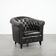 Dark luxury cowhide Chesterfield club armchair in English style