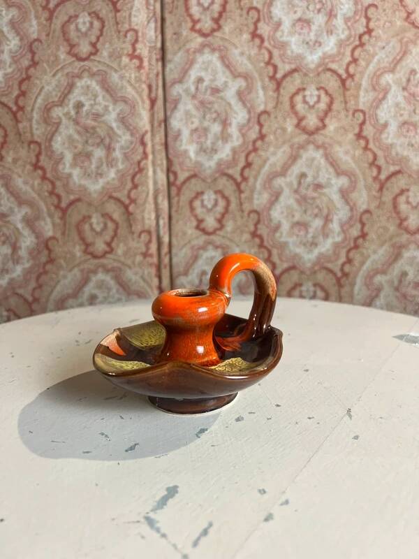 Vallauris flamed ceramic candlestick