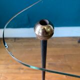 Set of trundle coffee tables in glass and brass