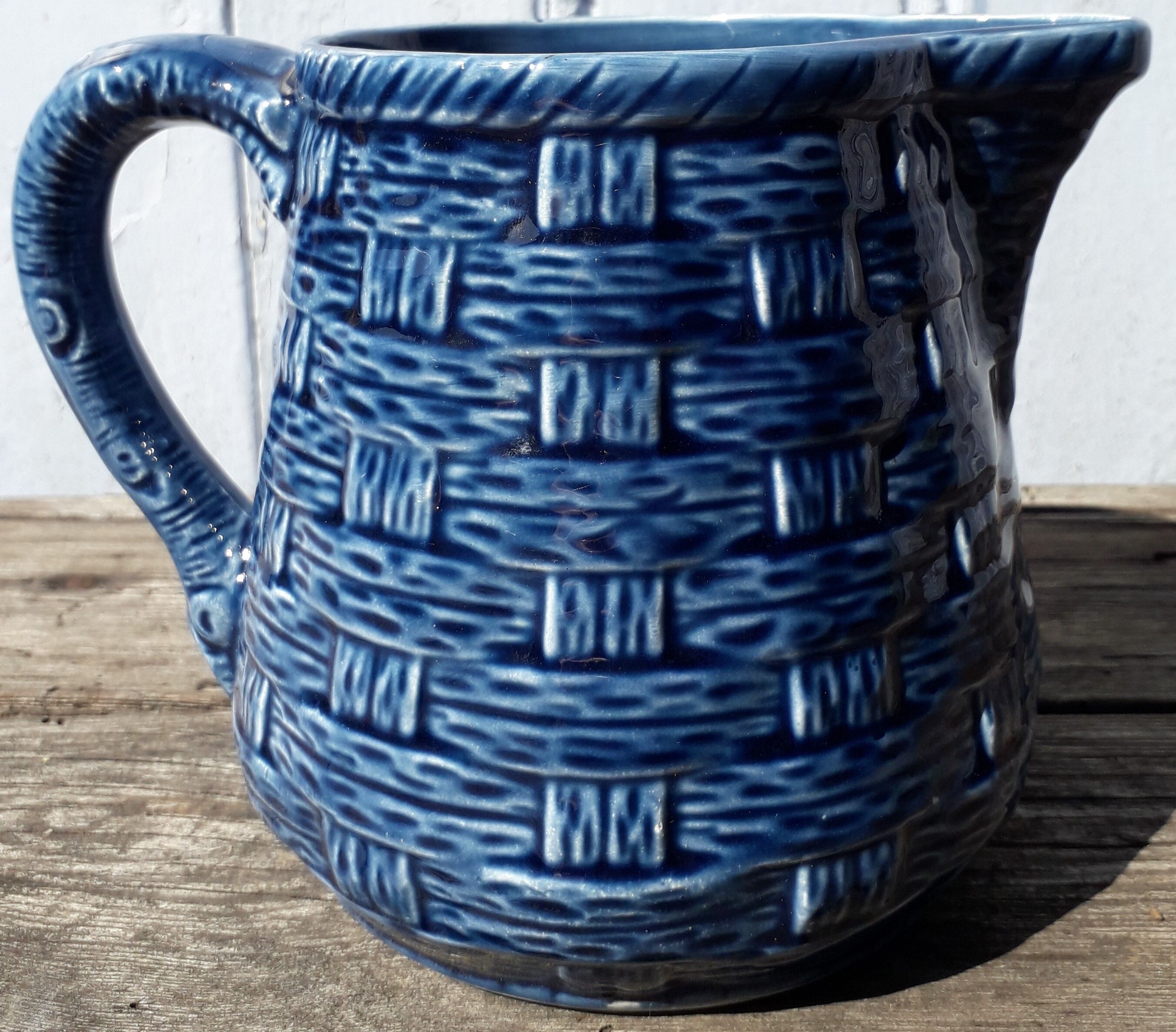Pichet Digoin Sarreguemines bleu