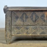 Coffre de berger ancien en hêtre, années 1820