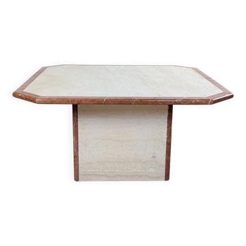 Table basse travertin et marbre