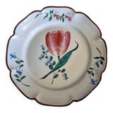 Assiette ancienne Les Islettes Lunéville Motif Tulipe