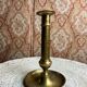 Gold-plated brass candlestick with push button