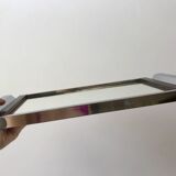 mirrored tray in chrome and wood 60s