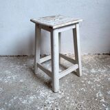White wooden workshop stool