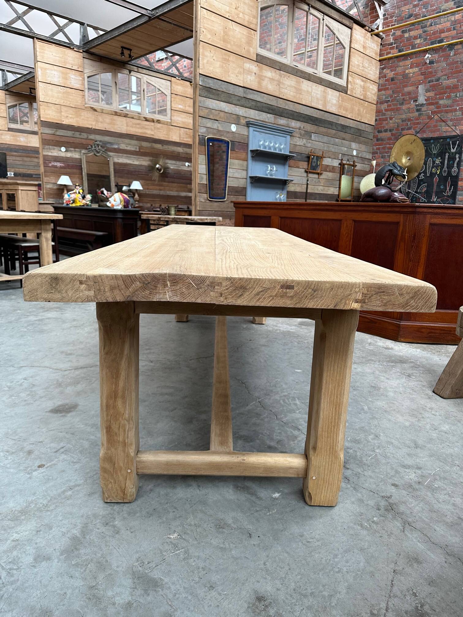 Very large solid oak farm table