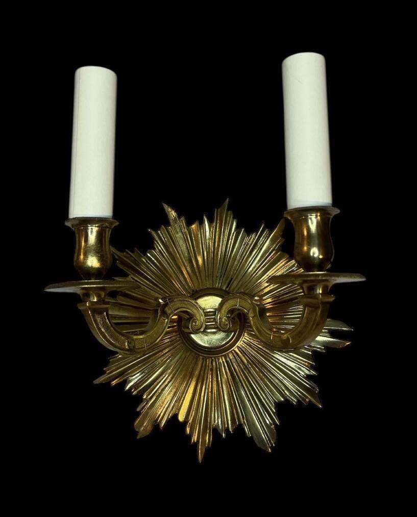 Pair of sun wall lights