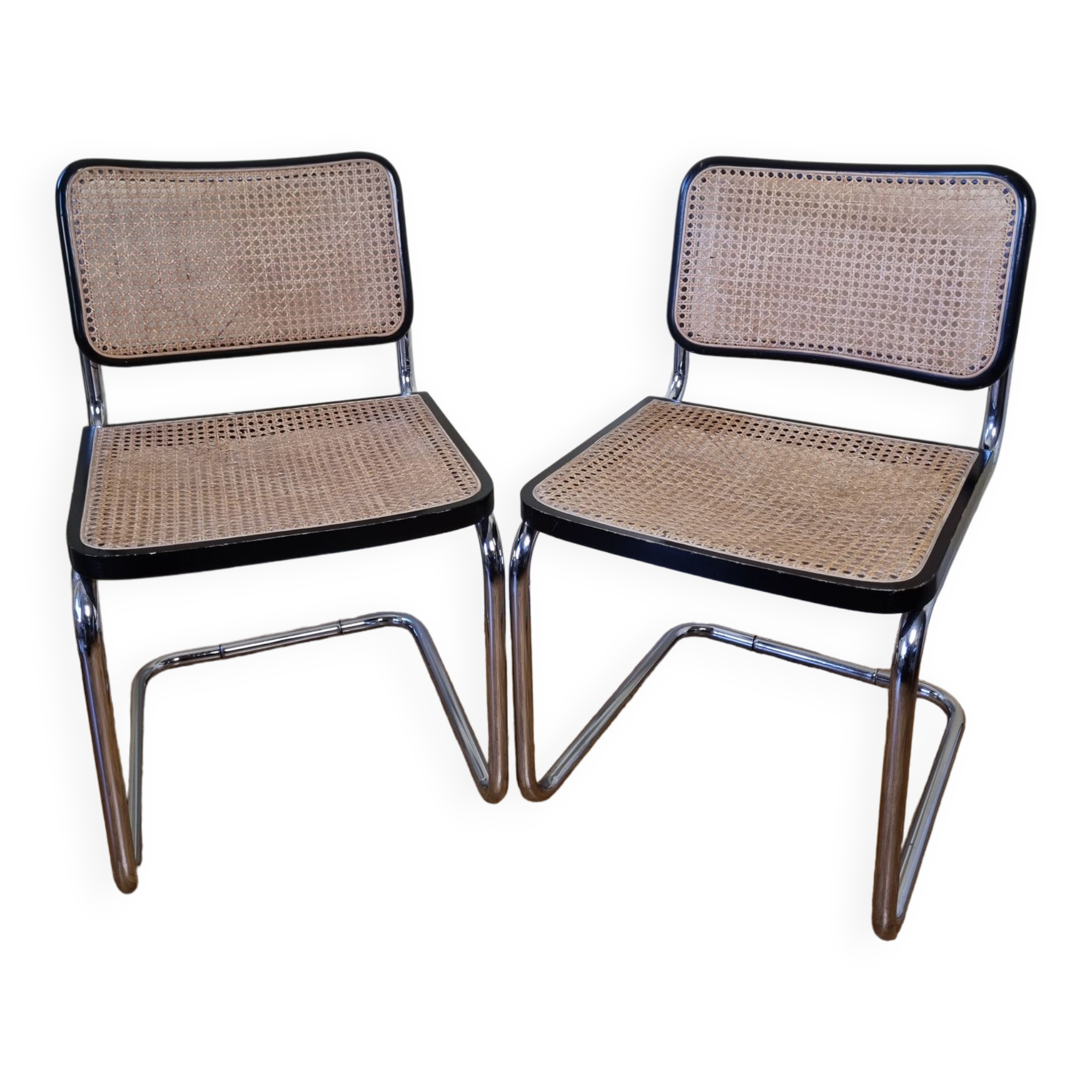 Pair of chairs designed Bauhaus style, 80s, made in Italy