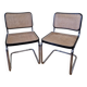 Pair of chairs designed Bauhaus style, 80s, made in Italy