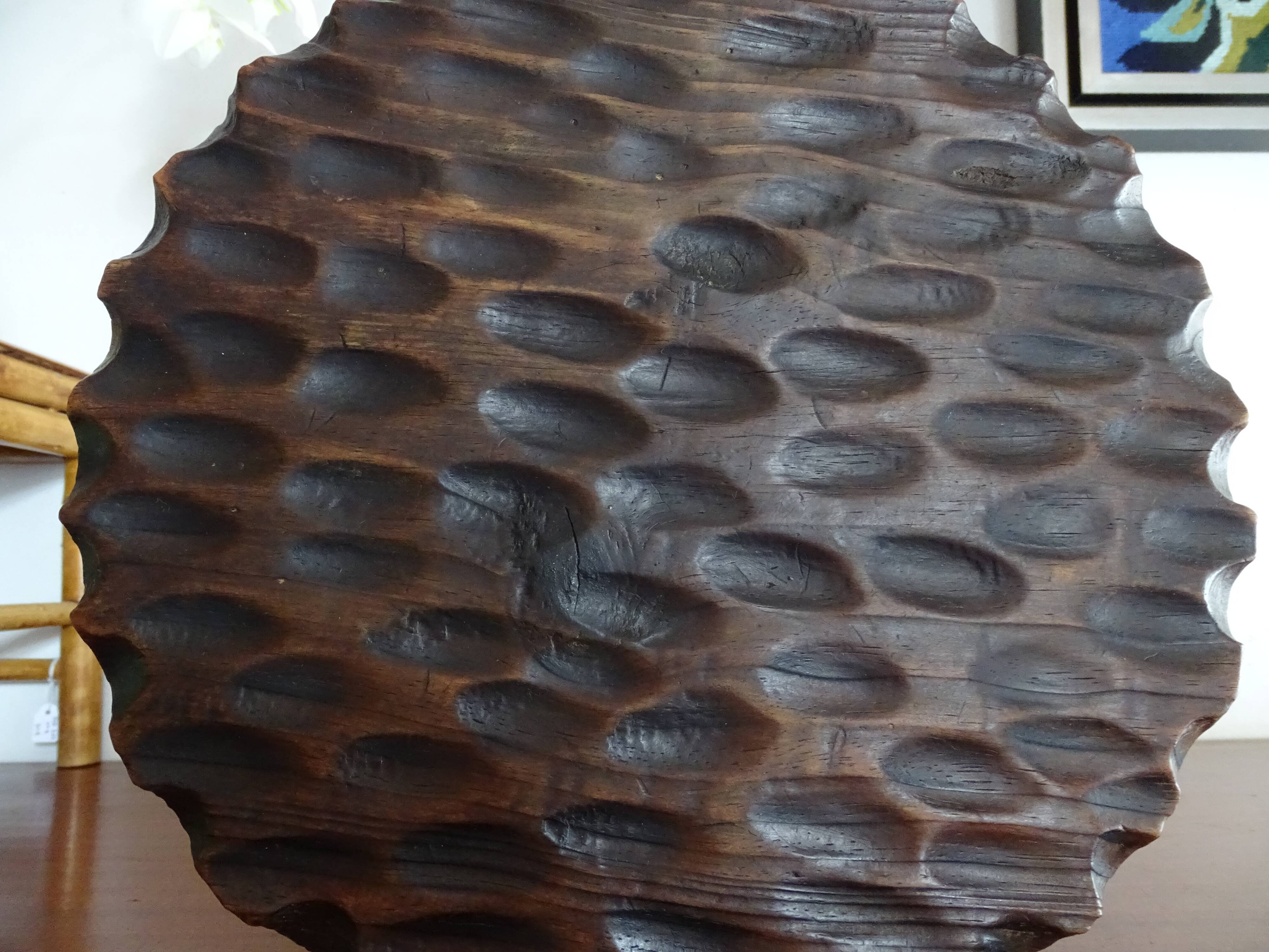 Vintage wooden tripod foot stool