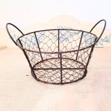 Vintage black wire basket – kitchen storage or wall decor