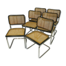 Suite 6 chaises Cesca B32 Marcel Breuer vintage des années 70