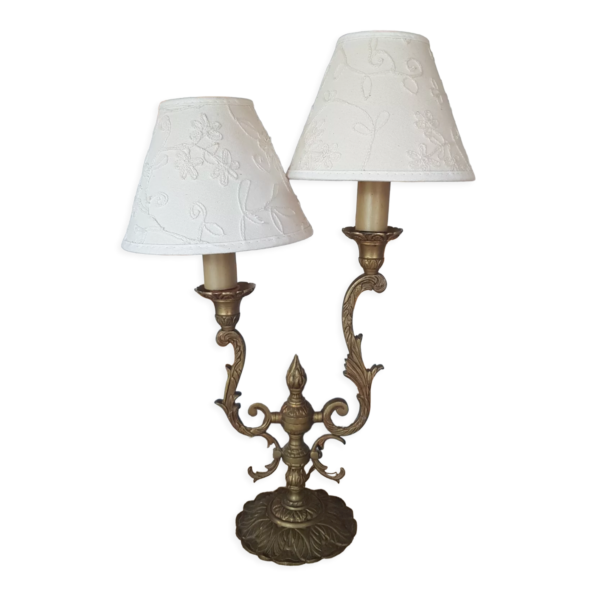 Candlestick lamp bronze double fire