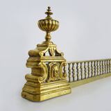 Barre de cheminée, barre de foyer, barre de feux, devant de cheminée en bronze doré