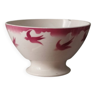 Badonviller earthenware bowl "Swallows"