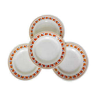 4 flat plates in iron earth of the Salins model Lucette