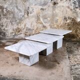 Set of 3 marble nesting coffee tables, Italy, 1980s