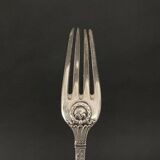 Paire de couverts en argent Gorini style Empire poinçon Minerve et monogramme riche décor