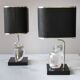 Pair of lamps by Olle Alberius for Orrefors Crystal
