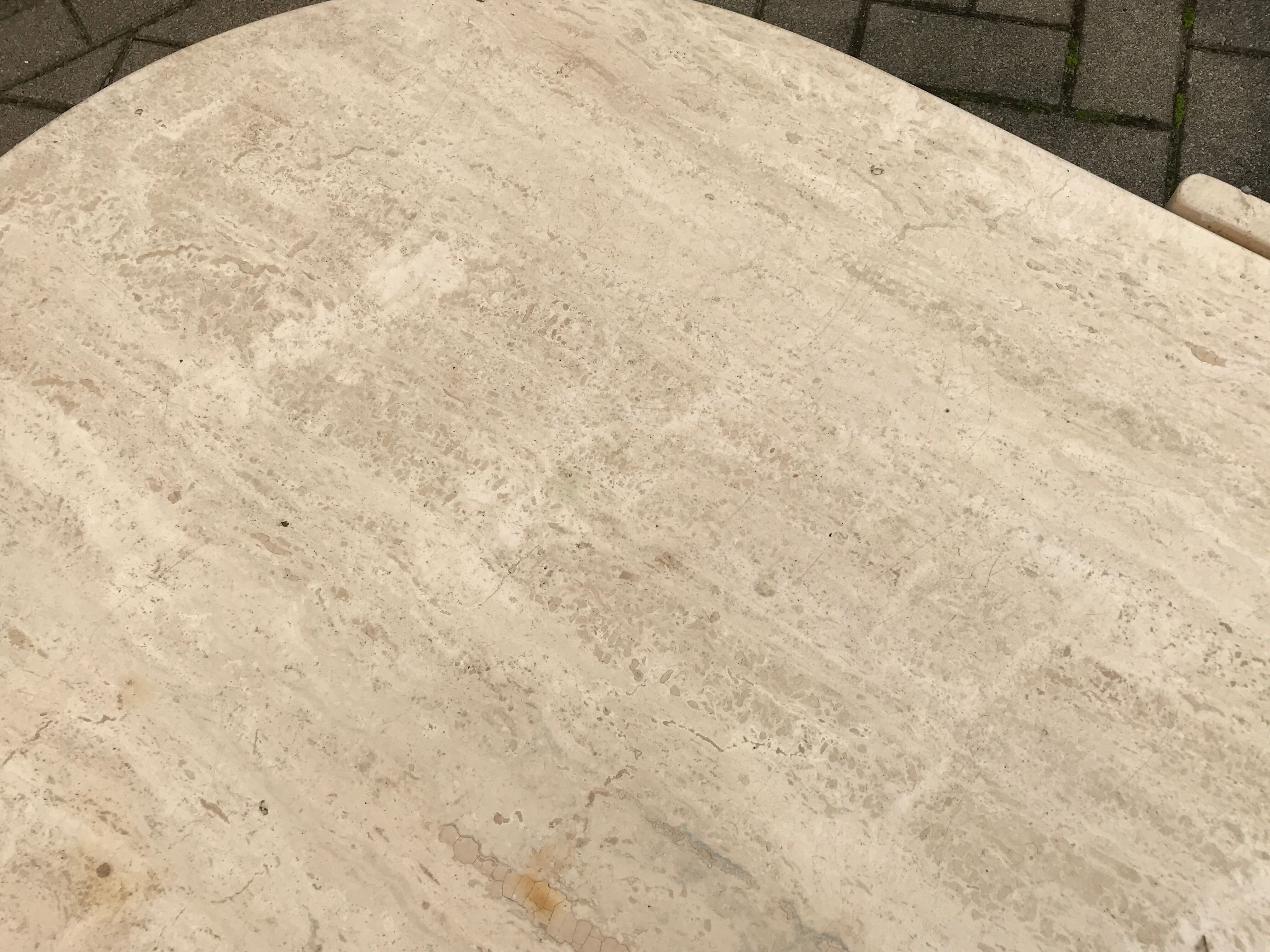 Beige marble coffee table by Roche Bobois, 1970s