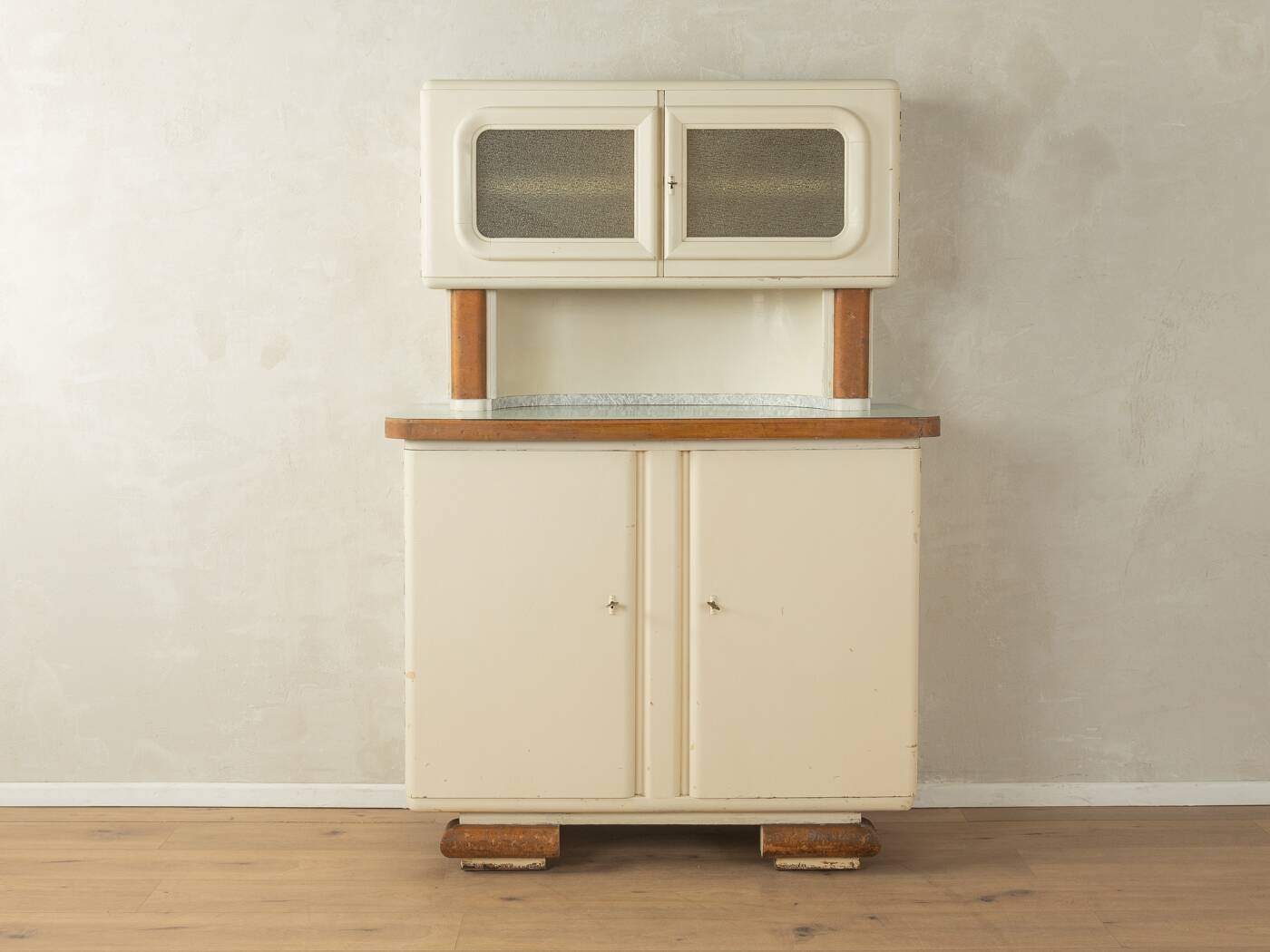 Unique two-piece Art Deco kitchen cabinet from the 1920s