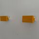 Pair of yellow metal wall lights from the mid-century by N Leuchten, 1960s, Germany.