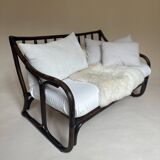 Two-seater rattan bench