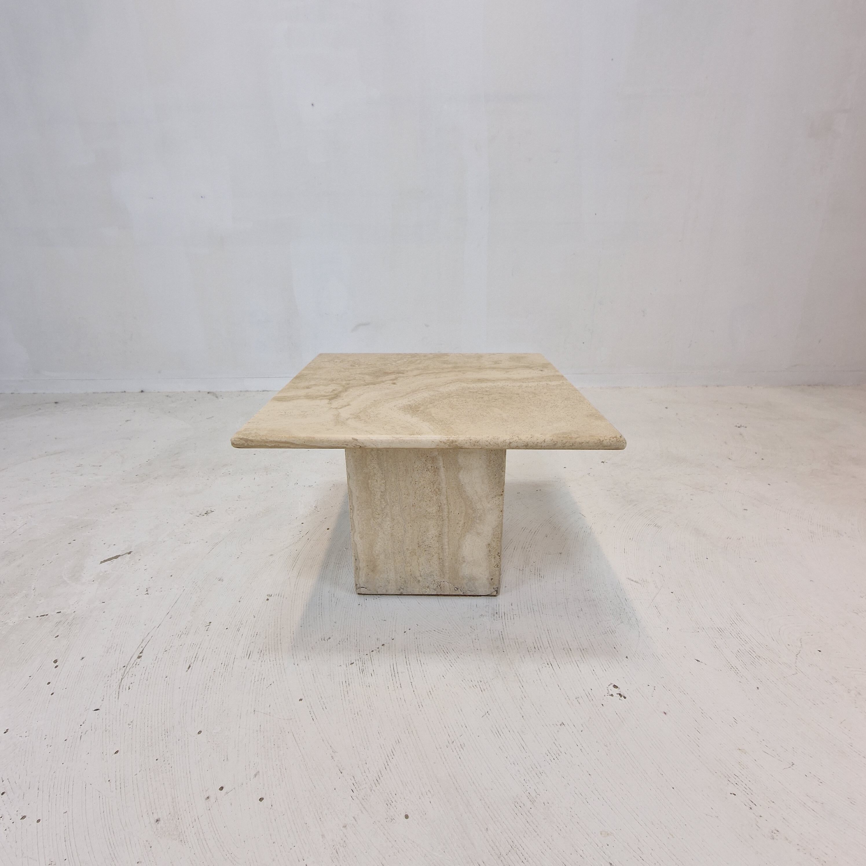 Italian travertine coffee table, 1980s