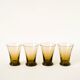 Set of 4 small smoked glass glasses, Art Deco, 1930.