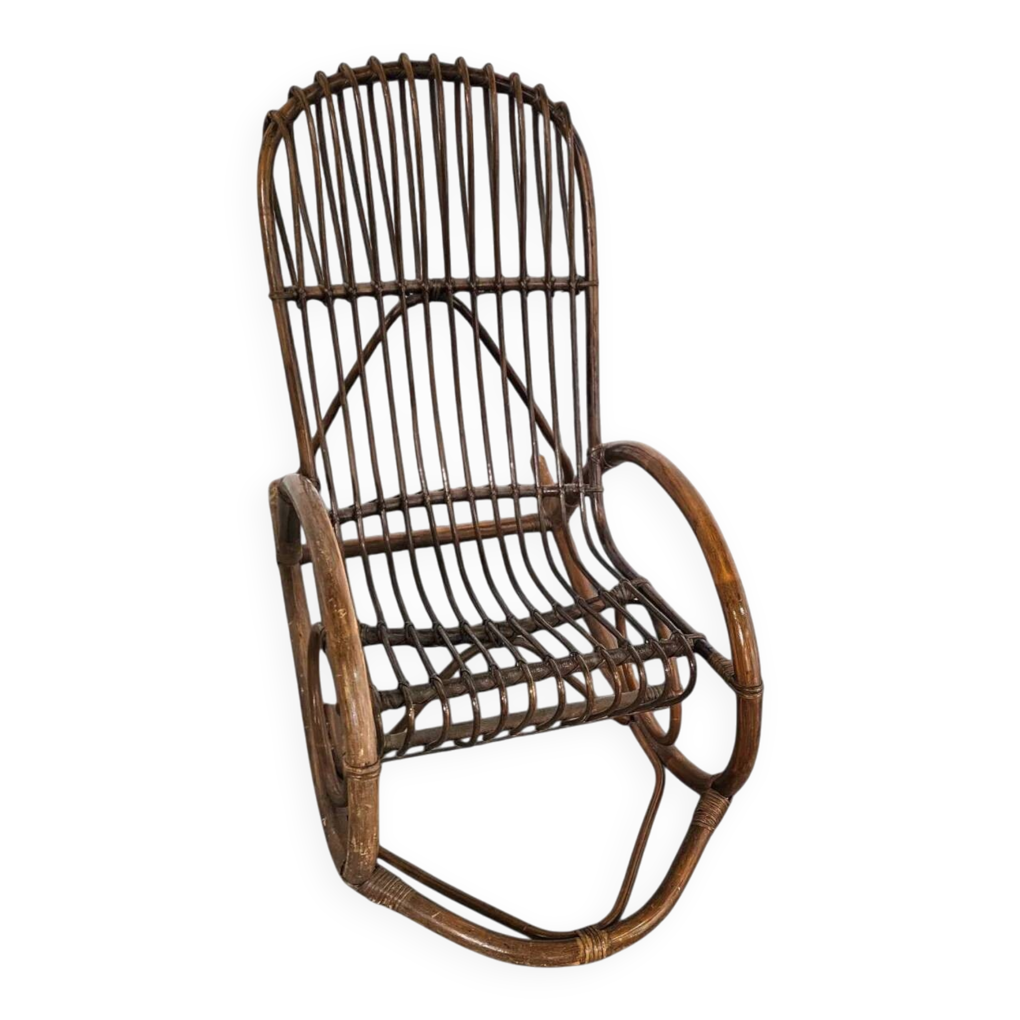 Rohé Noordwolde bent wicker / rattan rocking chair