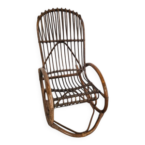 fauteuil à bascule en - rotin