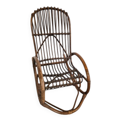 Fauteuil à bascule en osier courbé / rotin Rohé Noordwolde