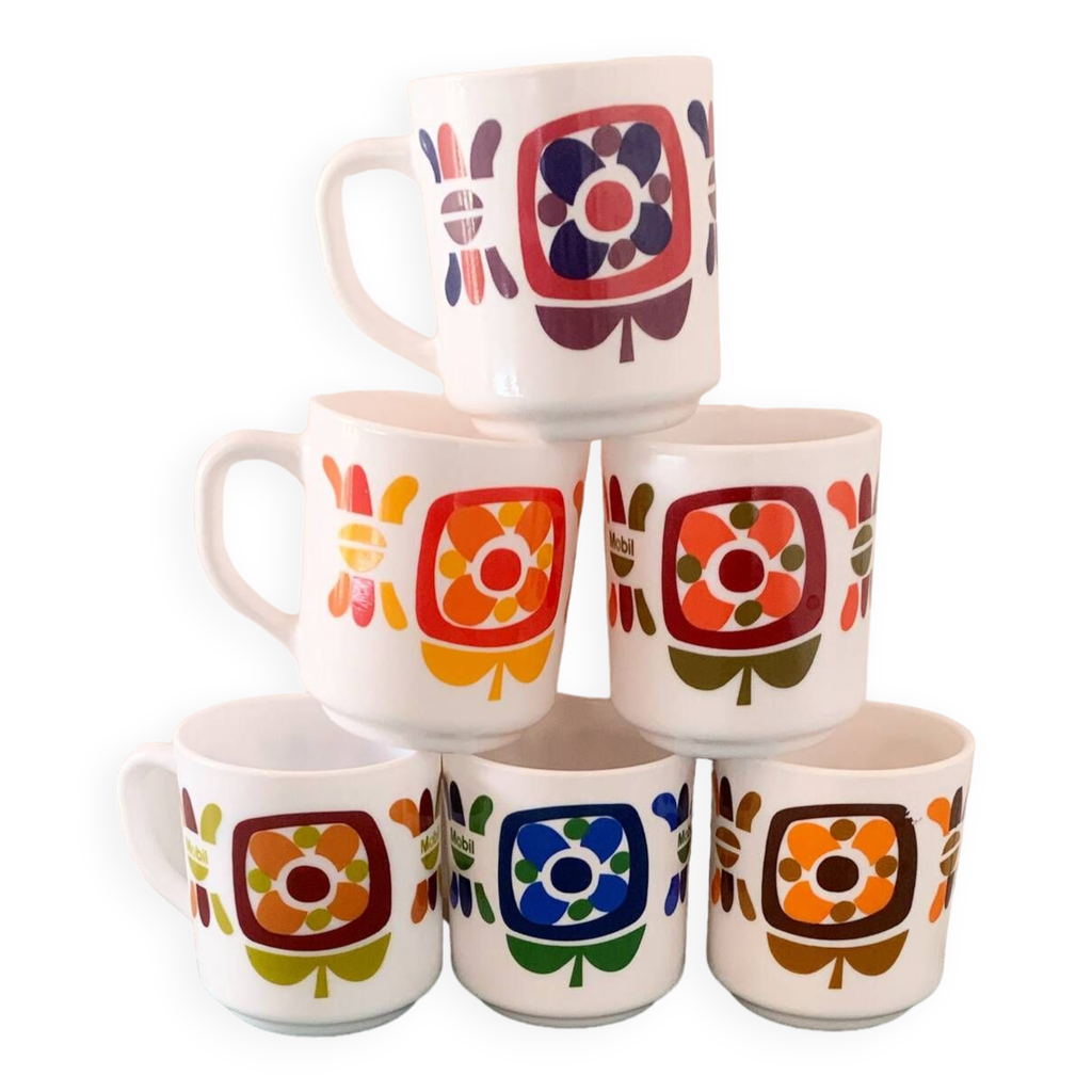 Set of 6 multi-colored MOBIL mugs | Selency