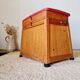 Vintage fisherman’s chest – Work stool with faux leather seat